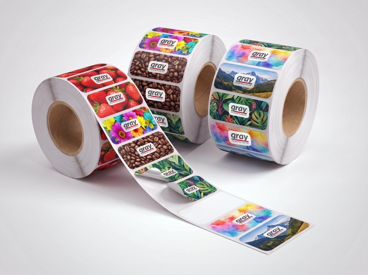Digital printed roll labels
