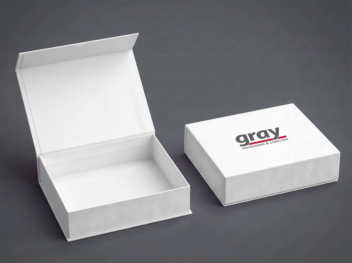 Gray magnetic closure rigid box
